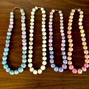 Set of 4 handmade ceramic bead necklaces